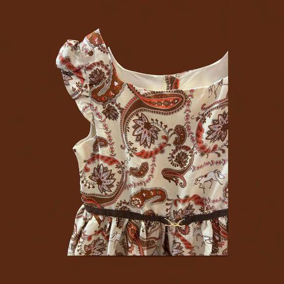 Janie and Jack Paisley Equestrian Print Dress - Picture 3 of 8